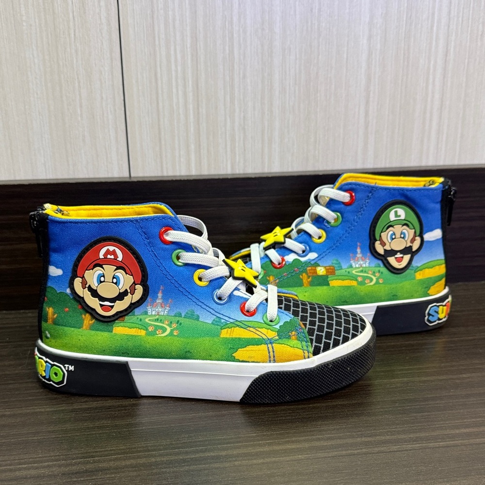 Super Mario Kids High-Top Sneakers - Blue, Black, Yellow